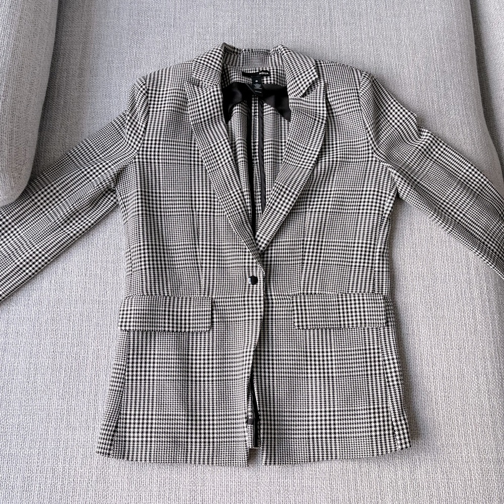 AQUA Plaid Blazer